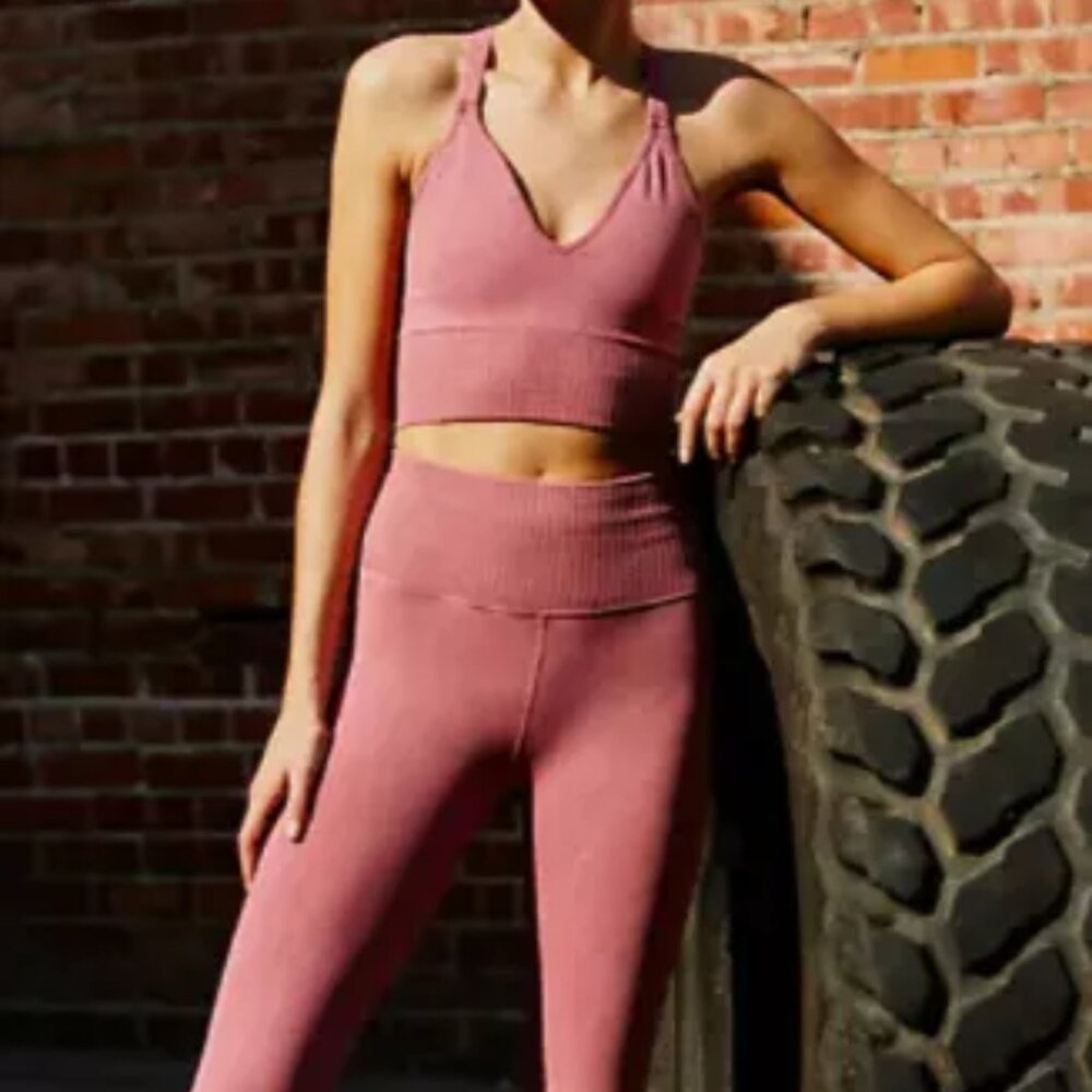 Free People Good Karma Crop Tank & 7/8 Leggings Set